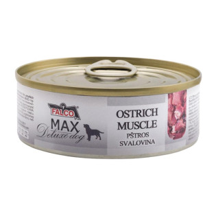 FALCO MAX Deluxe Dog 100% Meat Ostrich Muscle Консервоване м'ясо для собак М'ясо Страуса без кісток FALCO MAX Deluxe Dog 100% Meat Ostrich Muscle Консервоване м'ясо для собак М'ясо Страуса без кісток