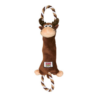 KONG Tugger Knots Moose Іграшка для собак Лось з пищалкою для перетягування