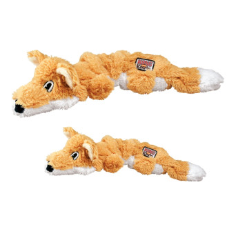 KONG Scrunch Knots Fox М'яка іграшка для собак Лисиця з пищалкою та внутрішнім канатом