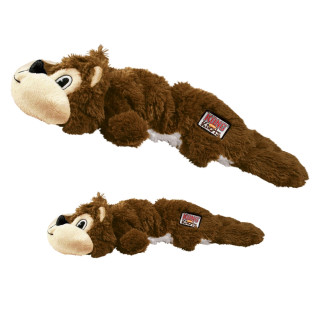 KONG Scrunch Knots Squirrel М'яка іграшка для собак Білка з пищалкою та внутрішнім канатом