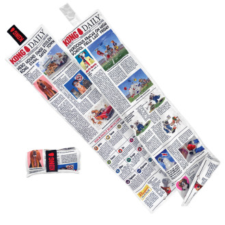 KONG Daily Newspaper Велика іграшка для собак Інтерактивна Хрустка Газета з шістьма пищалками