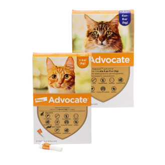 Elanco Advocate Cats & Ferrets Краплі для котів та тхорів від бліх, гельмінтів, шкірних та вушних кліщів Адвокат