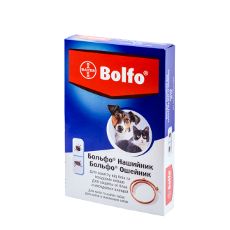 Bayer Bolfo Cats & Mini Dogs Протипаразитарний нашийник для котів та собак маленьких порід від бліх та кліщів Больфо